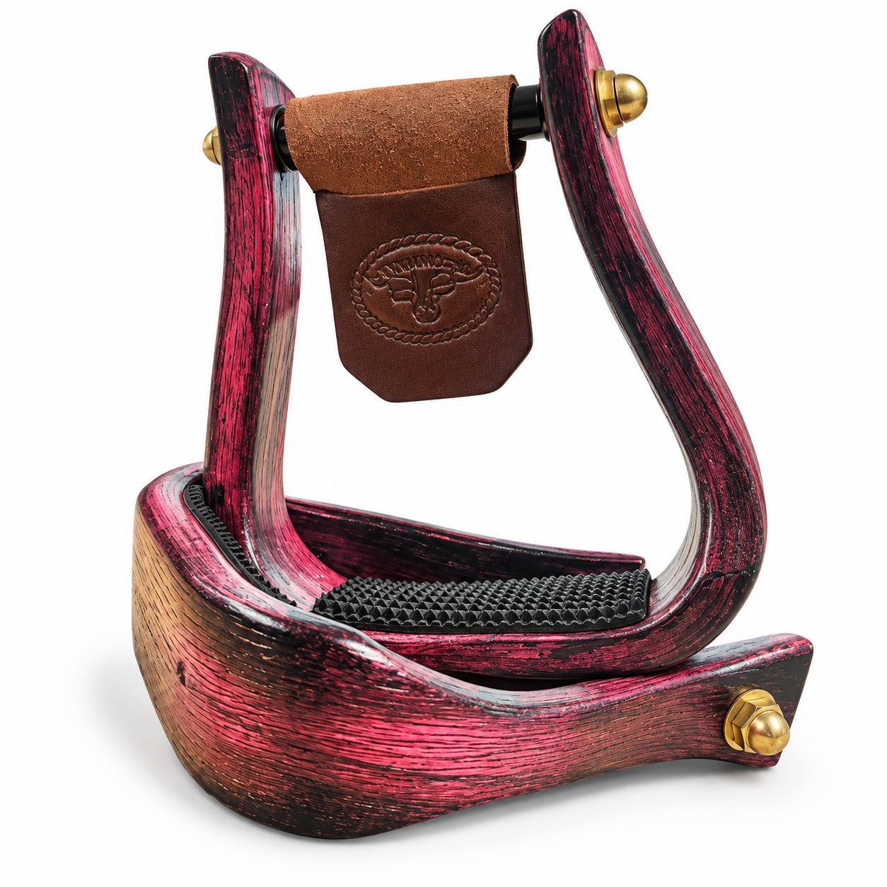 Nettles Barrel Racer Pink Over Black Gripper Stirrups Nettles Barrel Racer Pink Over Black Gripper Stirrups