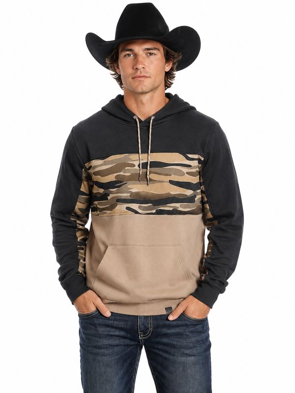 Rock & Roll Camo Printed Hoodie BM94T07303