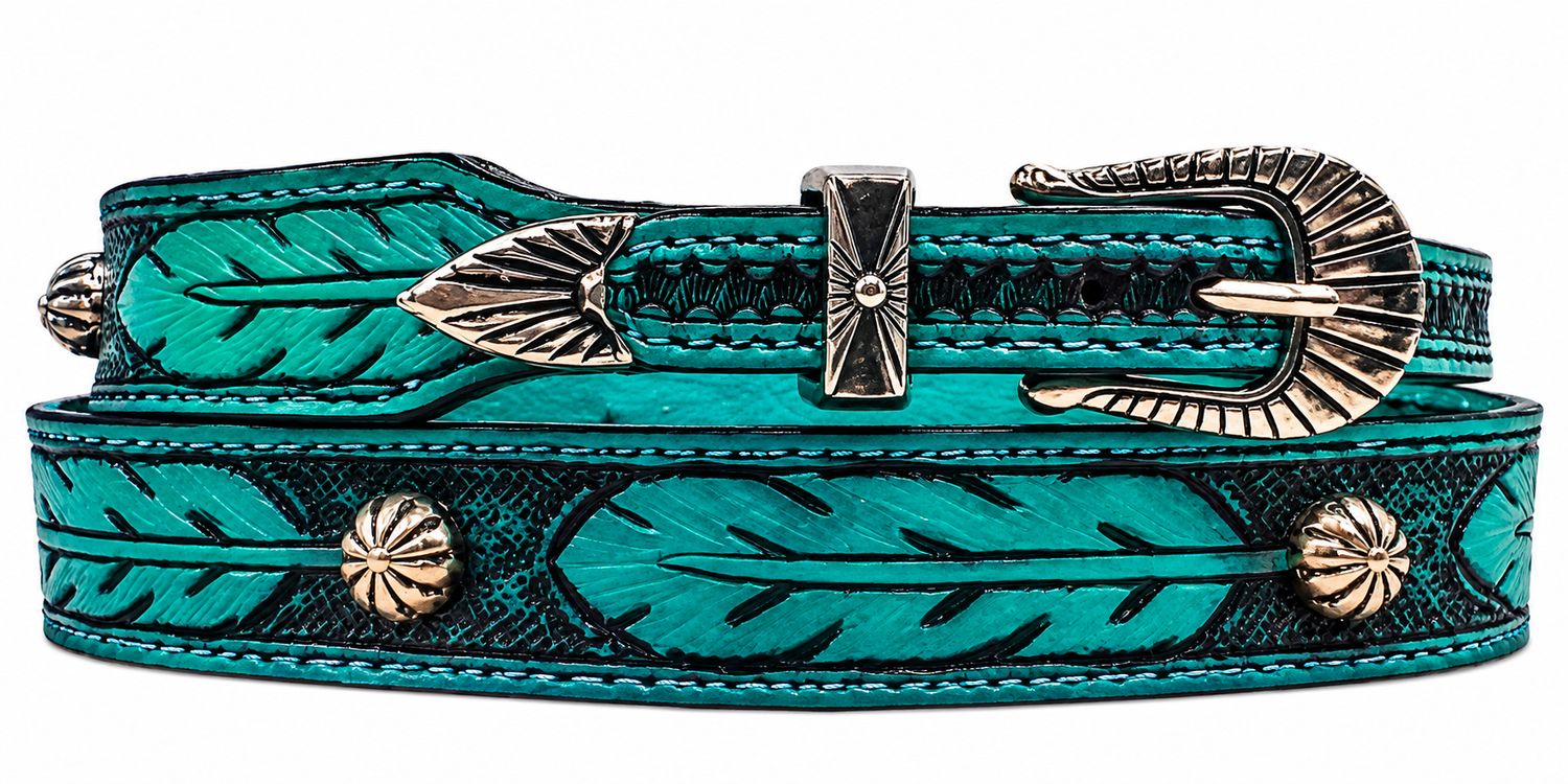 Austin Accent Leather Feather Design Hatband LC-69F Austin Accent Leather Feather Design Hatband LC-69F