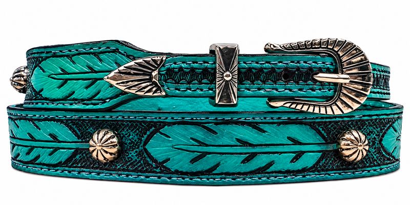 Austin Accent Leather Feather Design Hatband LC-69F