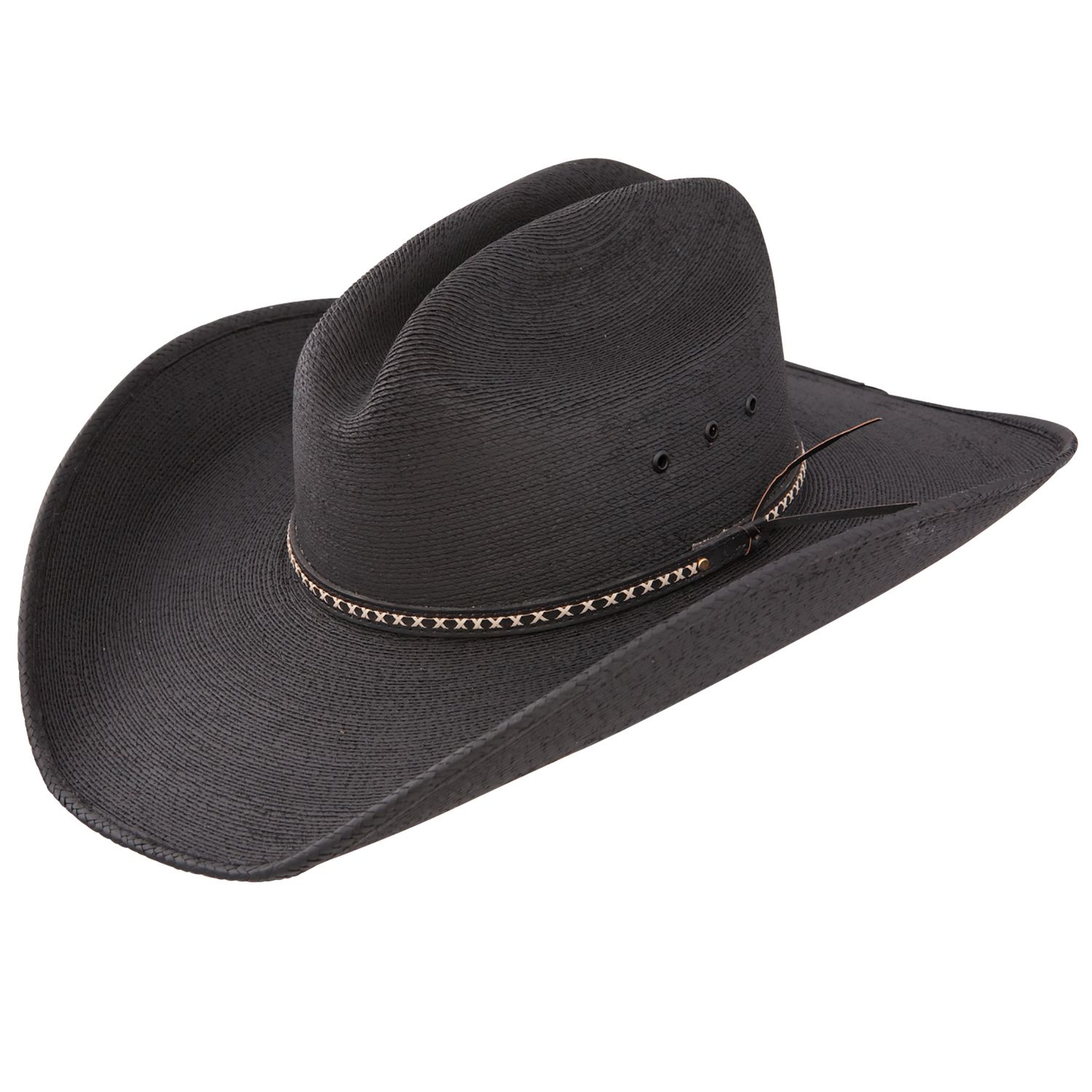 Resistol Jason Aldean Asphalt Black Palm Cowboy Hat RSASCWBJA4107, Hats Fitted: 6 7\8