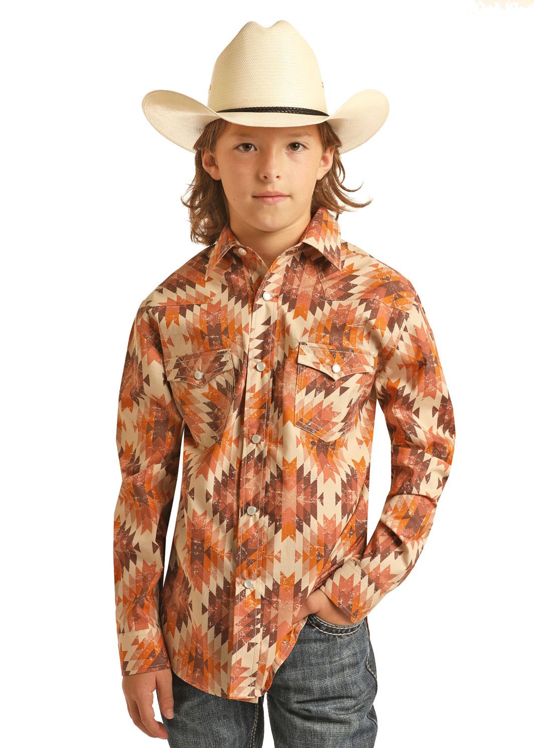 Rock & Roll Boys Snap B8S3301, Kids Shirts: X Small