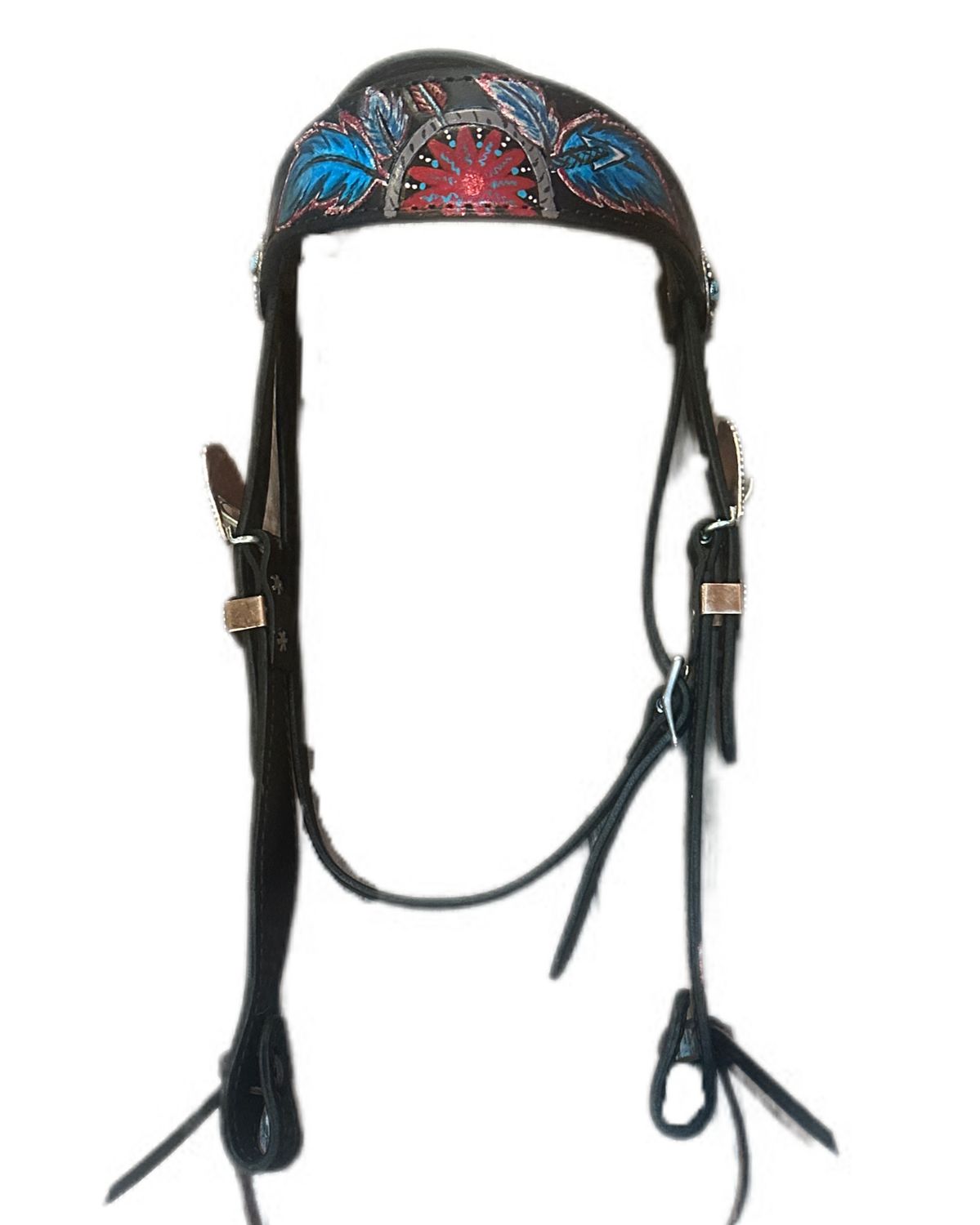 Wyoming Saddle Company Custom Hand Carved & Hand Painted  Headstall