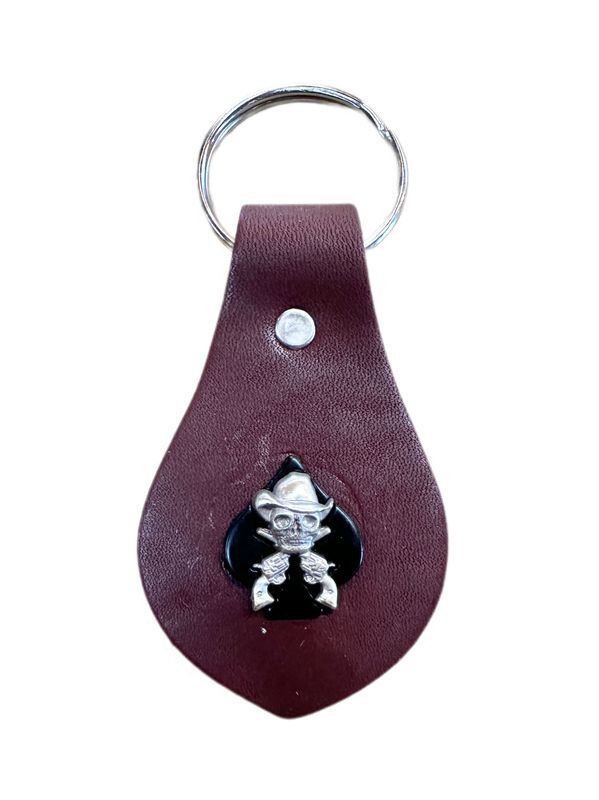 Wyoming Saddle Company Medium Oil Leather Keychain W/Concho