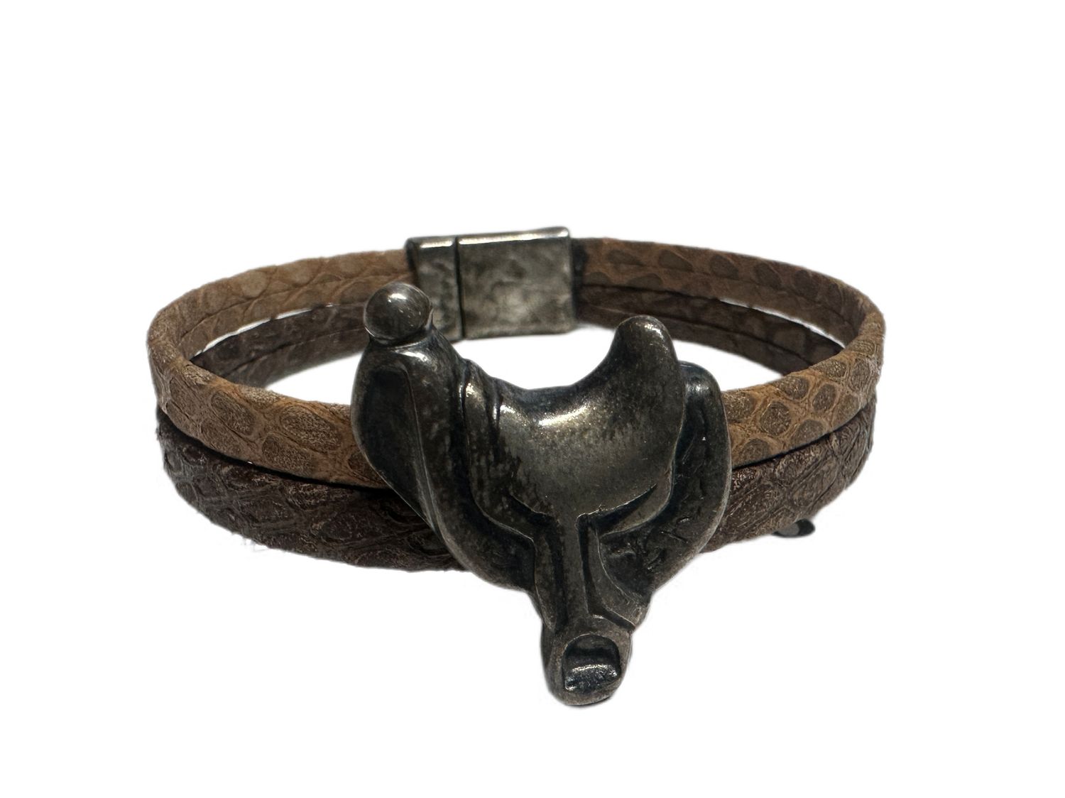 Handmade Leather Magnetic Bracelet