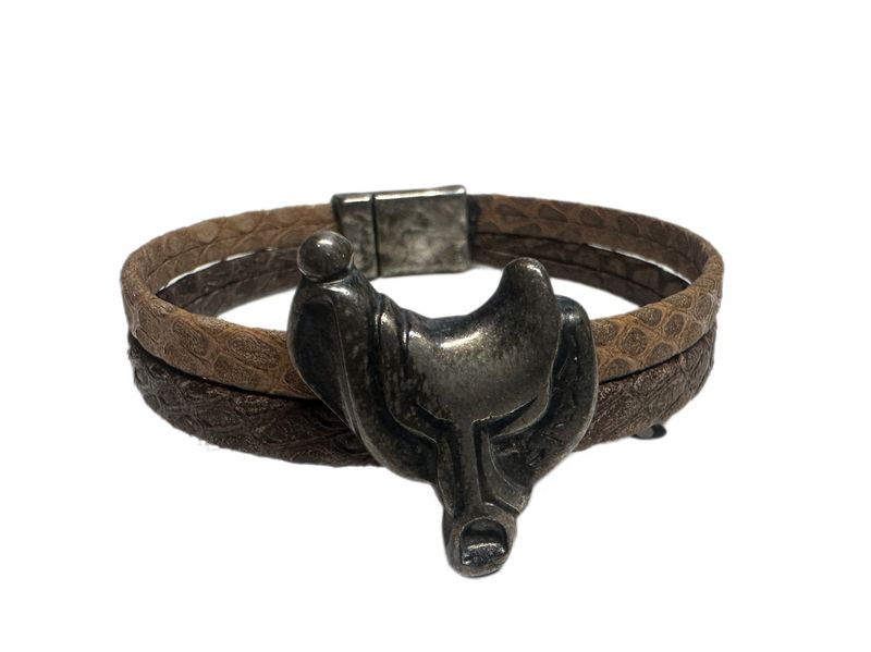 Handmade Leather Magnetic Bracelet