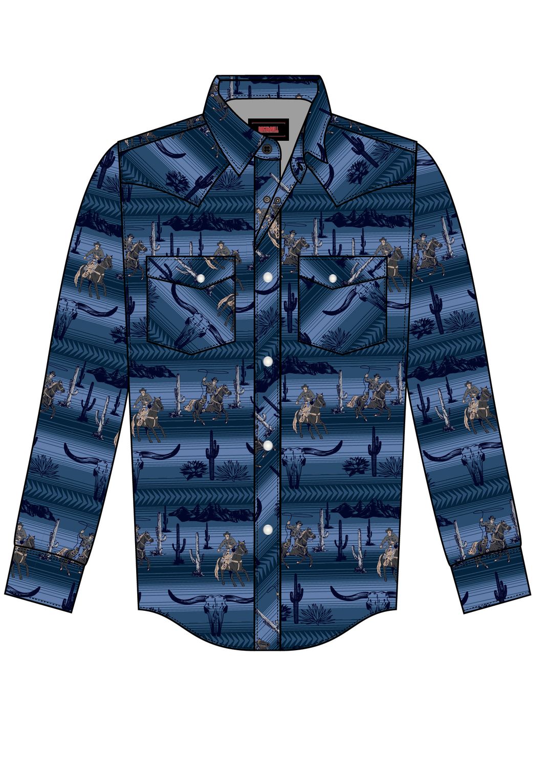 Rock & Roll Serape Snap Long Sleeve BBN2S07135, Kids Shirts: X Small