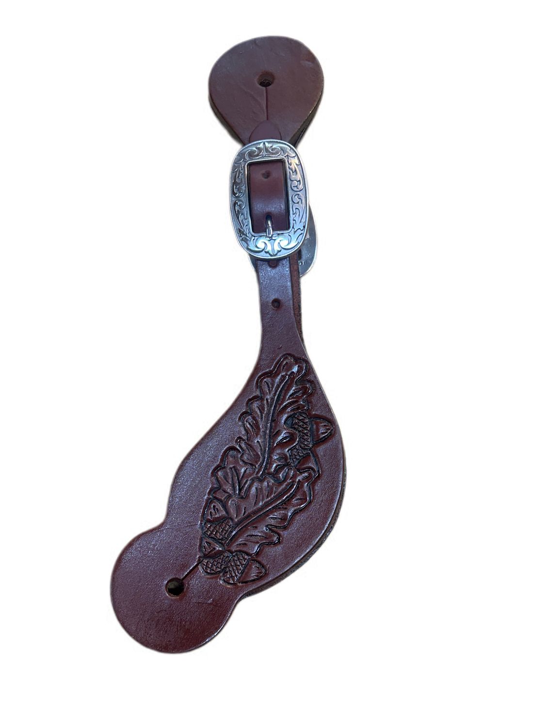 Wyoming Saddle Company Hand Carved Oak Leaf Spur Straps