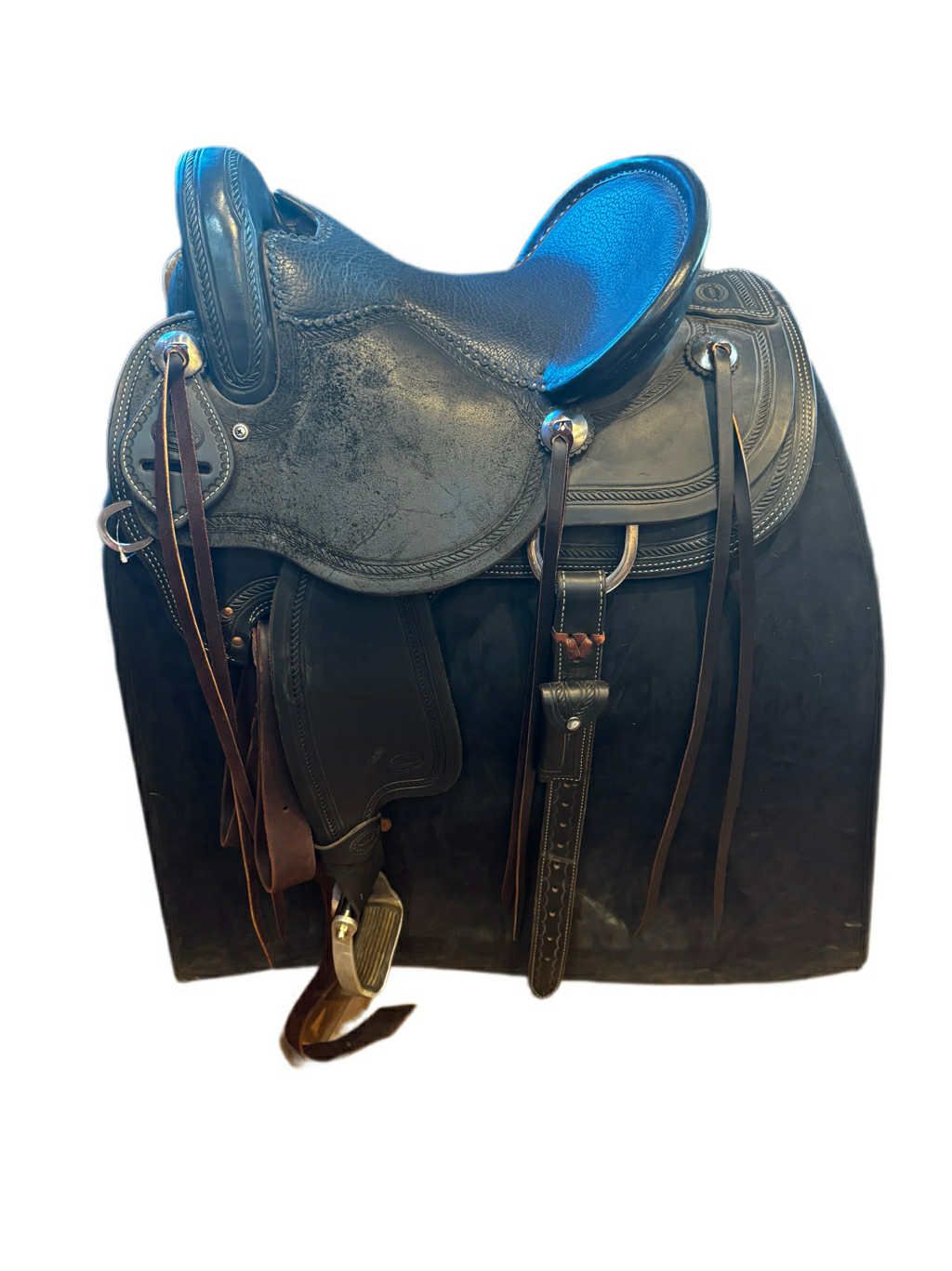 Used Wyoming Saddle Company Custom Endurance Draft Saddle 15" X Wide Gullet W/ Breast Collar