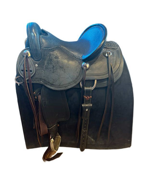 Used Wyoming Saddle Company Custom Endurance Draft Saddle 15" X Wide Gullet W/ Breast Collar