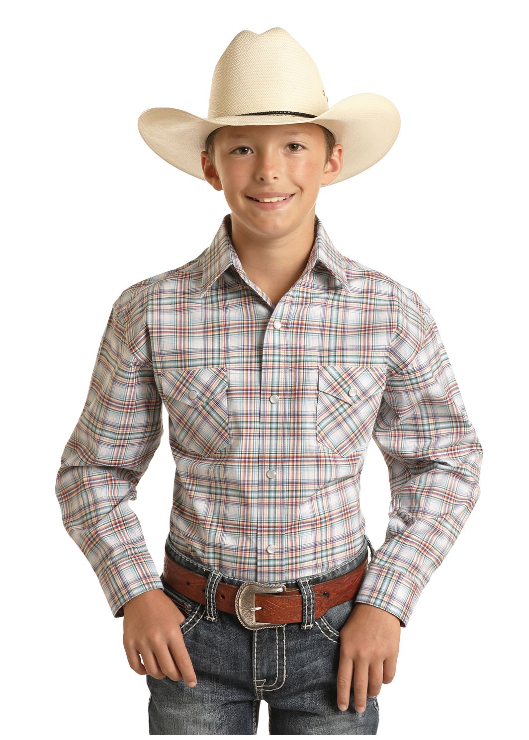 Rock & Roll Boys Plaid Snap RSBSOSR19R, Kids Shirts: X Small