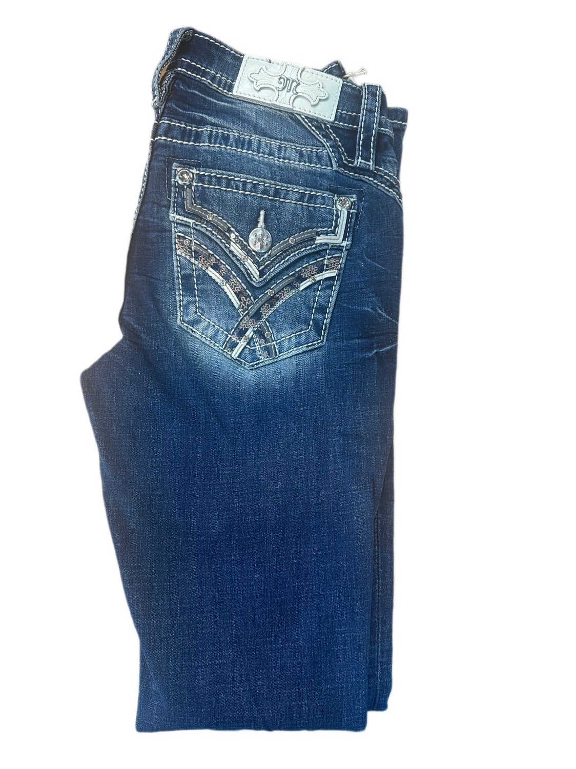 Miss Me Denim  Mid Rise 32" Inseam M3444B12V, Womens Jeans: 25