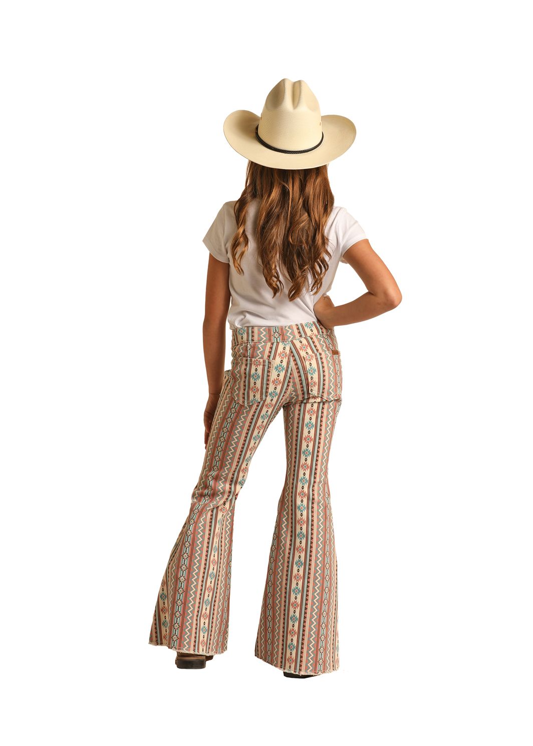 Rock & Roll Girls Striped Aztec Bells RRGD7PR0RY, Kids Jeans: 4