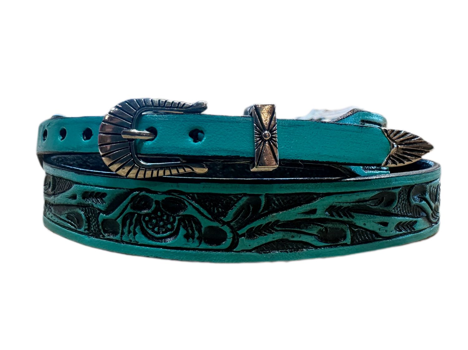 Austin Accent Leather Stamped Hatband HB72