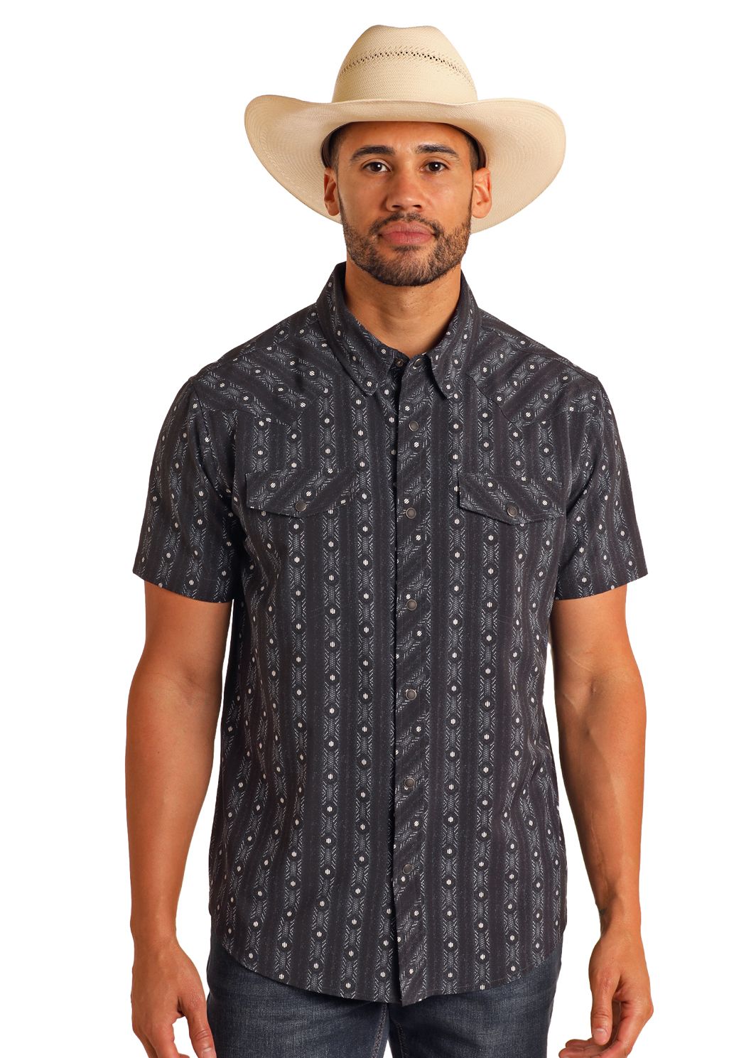 Rock & Roll Mens Short Sleeve Snap TMN3S05706, XS-5X: S