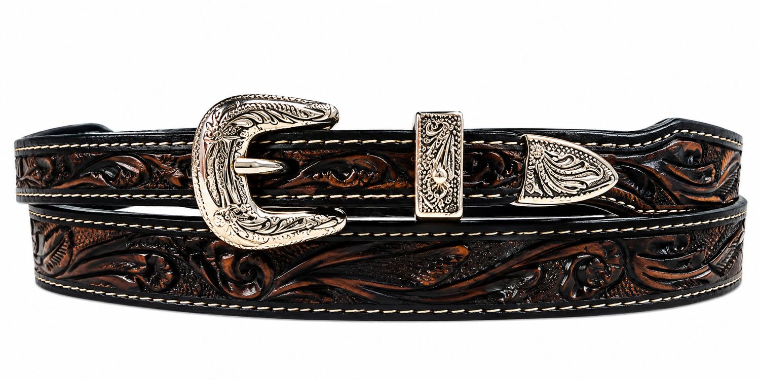 Austin Accent Leather Hand Tooled Hatband LC-69