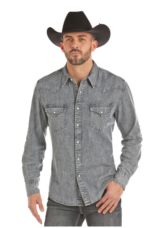 Rock & Roll Mens Denim Snap