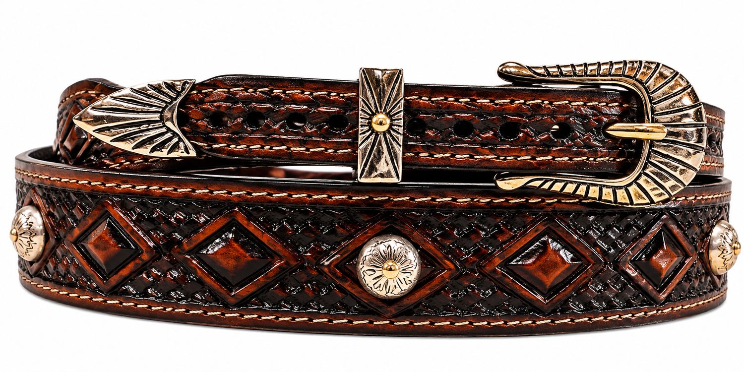 Austin Accent Leather Hatband W/Studs  LC-99
