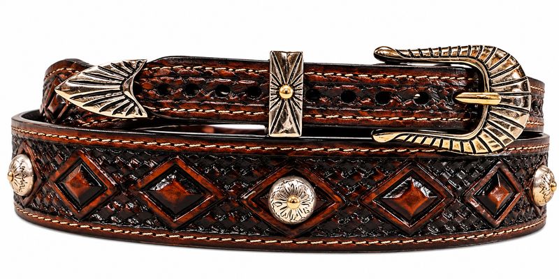Austin Accent Leather Hatband W/Studs  LC-99