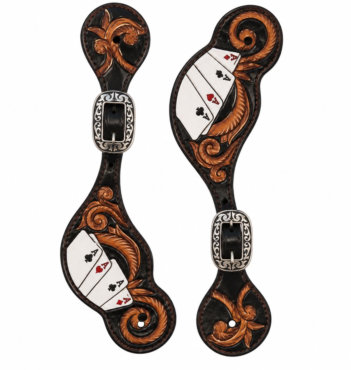 Wyoming Saddle Company Spur Straps Four Aces Wyoming Saddle Company Spur Straps Four Aces