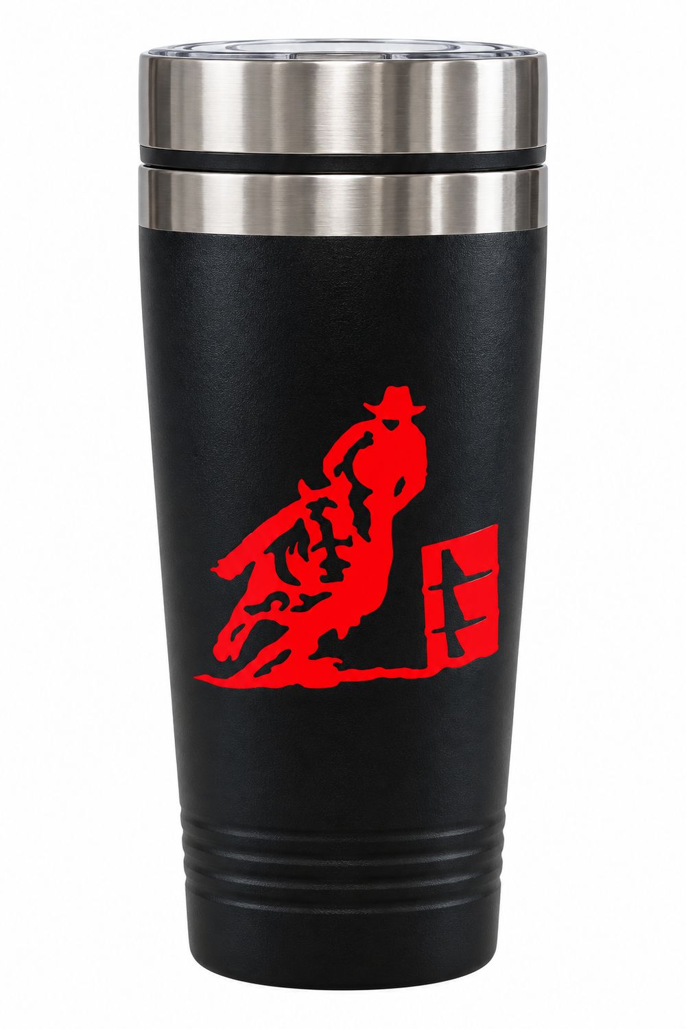 Barrel Racer Black/Red Stainless Steel 16oz Tumbler Barrel Racer Black/Red Stainless Steel 16oz Tumbler