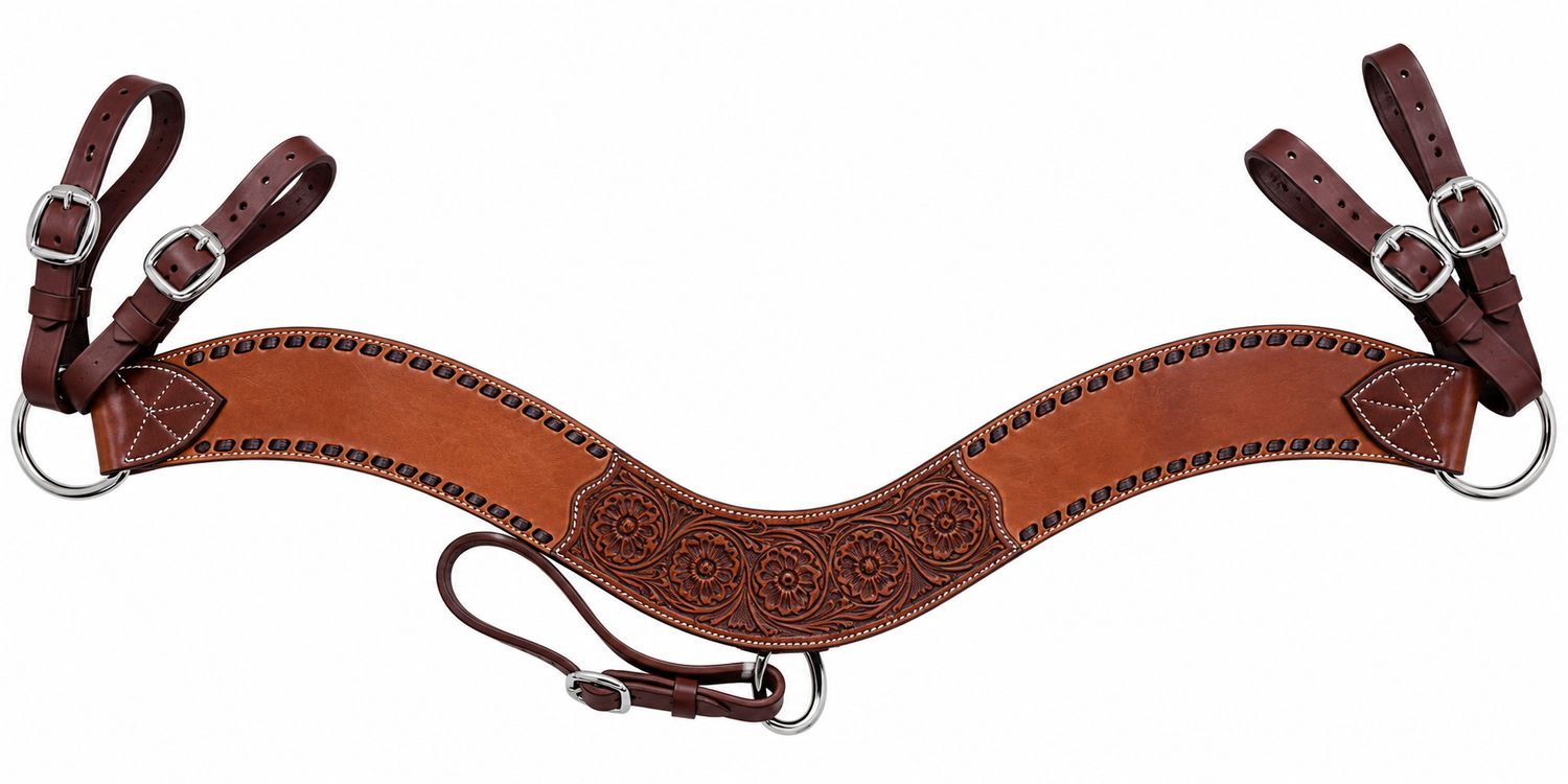 Buckstitch Tooled Tripping Collar USA Made Buckstitch Tooled Tripping Collar USA Made