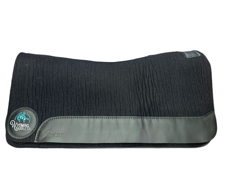 5 Star 3/4" Wool Western Contoured Black Pad W/Logo 30"x30"