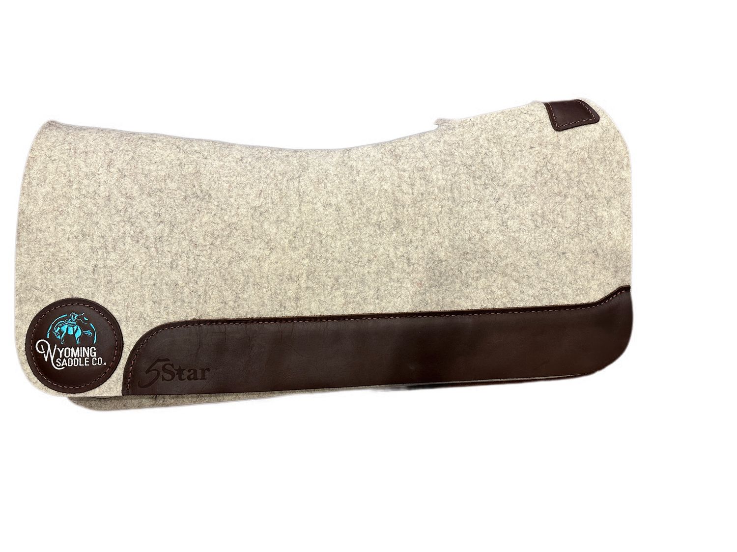 5 Star 3/4 5 Star 3/4" Wool Western Contoured Barrel Pad Natural W/ Logo 30"x28"