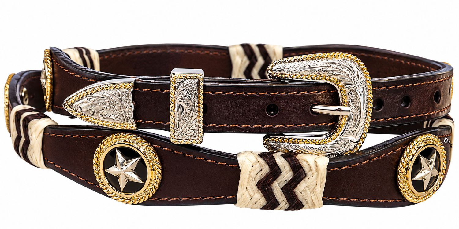 Austin Accent Brown Leather Hatband W/Conchos LC-26-2 Austin Accent Brown Leather Hatband W/Conchos LC-26-2