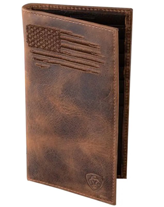 Ariat Rodeo Distressed Stitch USA Flag Shield Logo A3545802