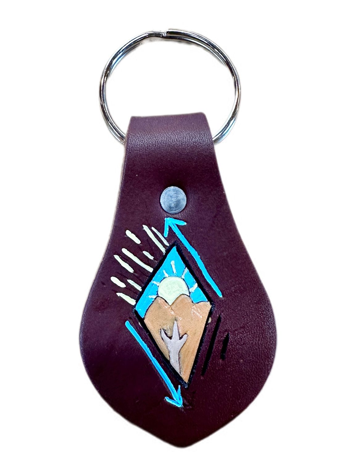 Wyoming Saddle Company Hand Painted Leather Keychain