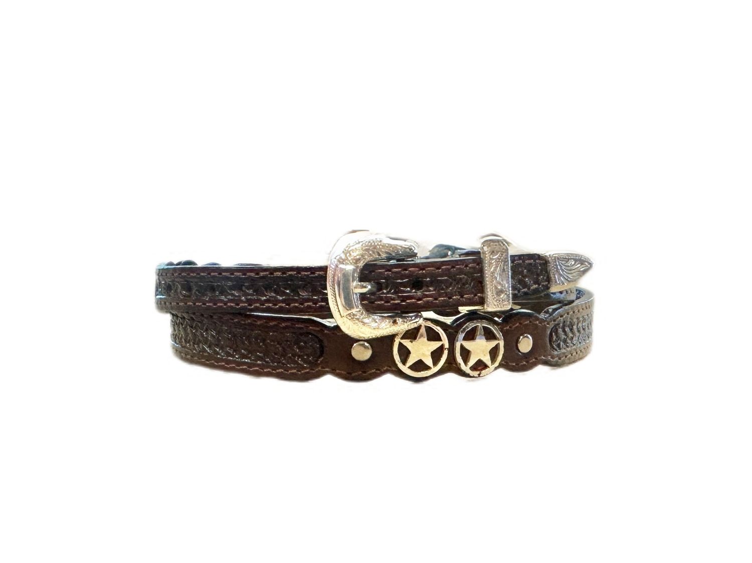 Austin Accent Leather W/Star Conchos Hatband  HB55-S