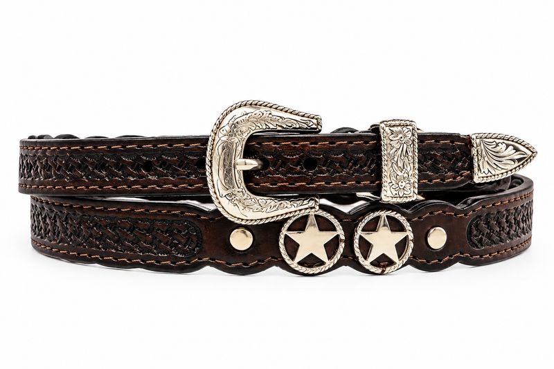 Austin Accent Leather W/Star Conchos Hatband  HB55-S
