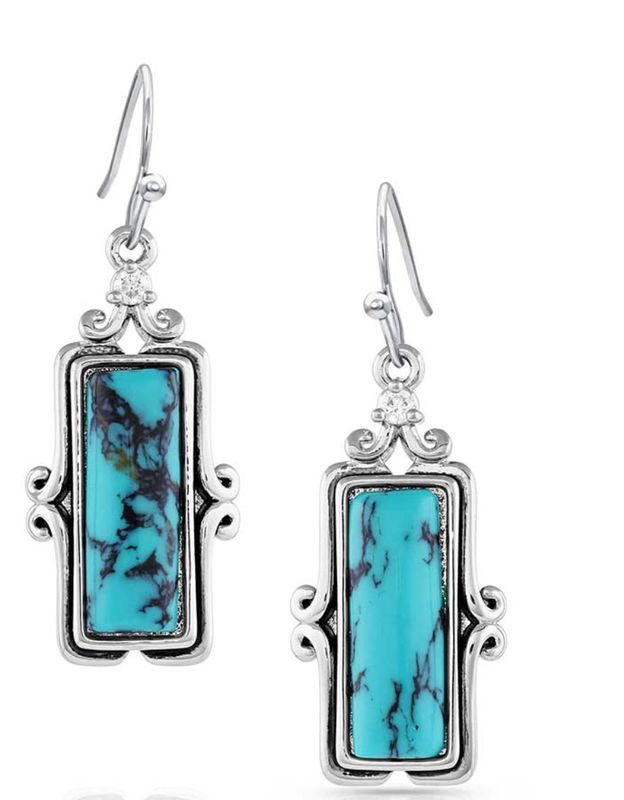 Montana Silver Looking Glass Turquoise Earrings ER5379