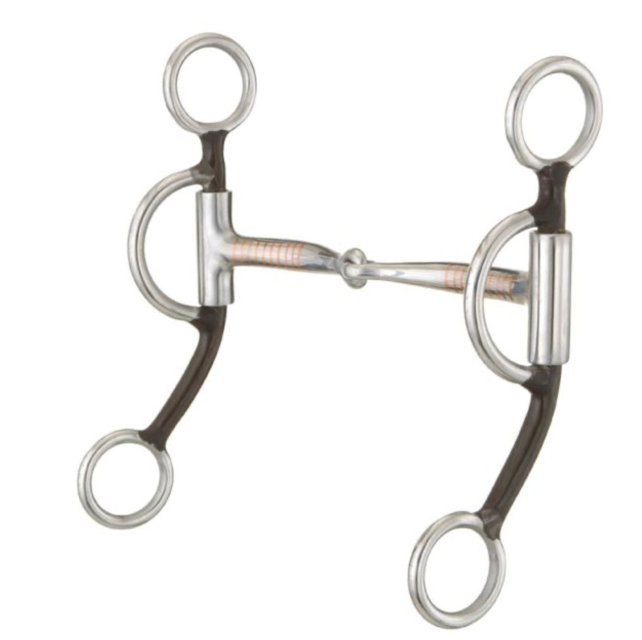 Tough1 Antique Brown Training Snaffle 25932-0-0 Tough1 Antique Brown Training Snaffle 25932-0-0