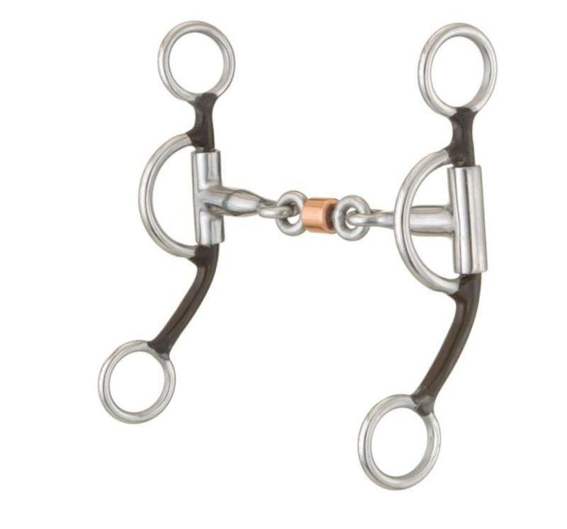 Tough1 Antique Brown 3-Piece Snaffle Bit   25933-0-0
