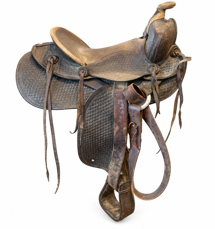 Used Consignment Western Saddle Rawhide Horn Binding