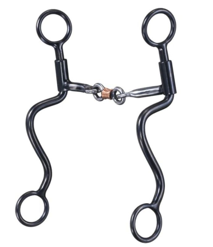 Tough 1 Black Steel S Shank with 3- Piece Sweet Iron Snaffle  245101-0-0