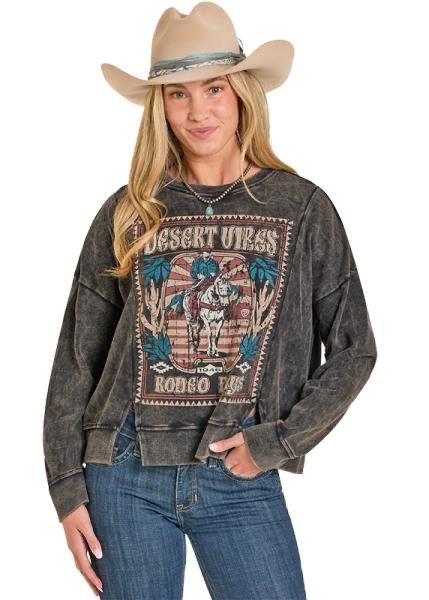 Rock & Roll Graphic Pullover With Vents BW91T07972, XS-5X: XS