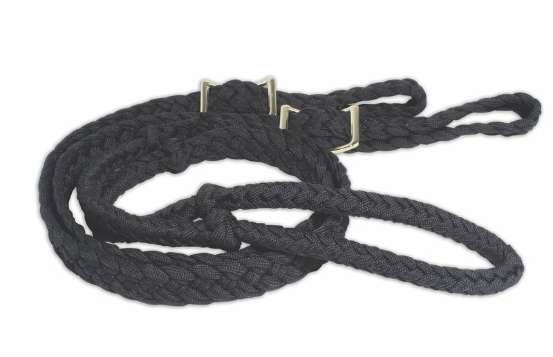 Professional Choice Black Braided Barrel Reins 7400