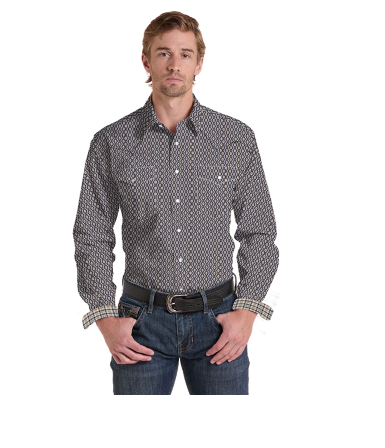 Rock & Roll Mens Long Sleeve Snap RMN2S09530 Rock & Roll Mens Long Sleeve Snap RMN2S09530, XS-5X: Medium