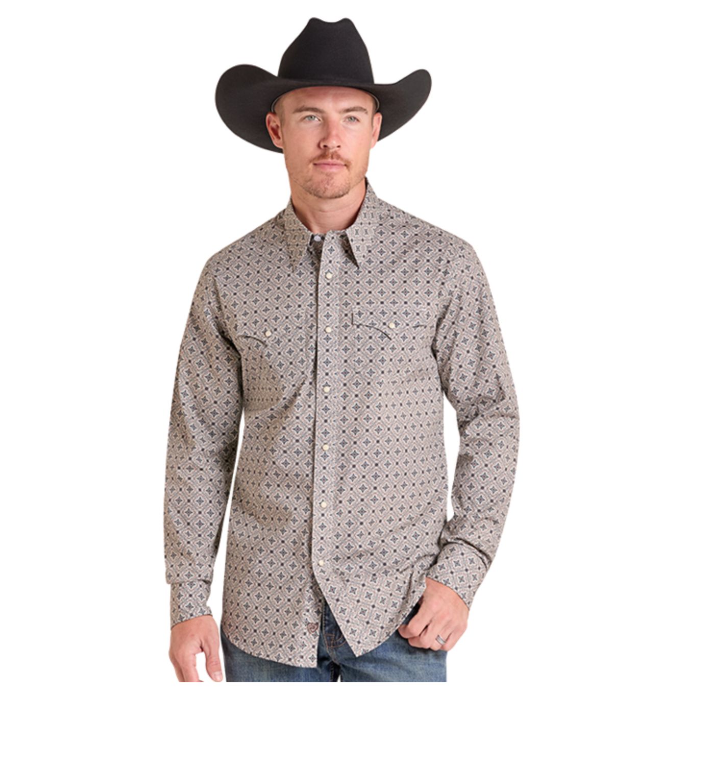 Rock & Roll Mens Medallion Print Snap Shirts Rock & Roll Mens Medallion Print Snap Shirts, XS-5X: Medium