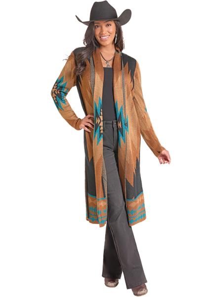 Rock & Roll Aztec Knit Duster BW95T09365