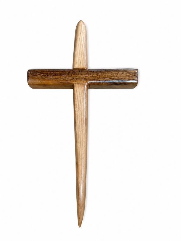 Darin's Handcrafted Walnut Wood Cross 16"