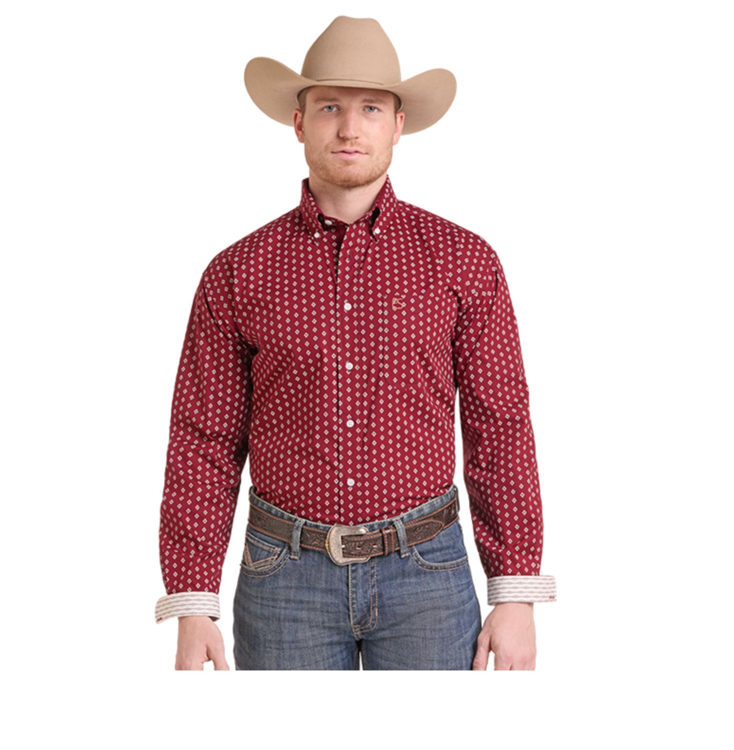 Panhandle Rough Stock Long Sleeve Print Button RMB2S09541, XS-5X: Medium