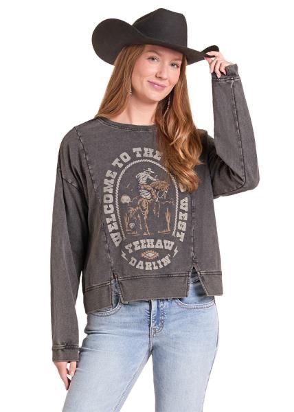 Rock & Roll Women's Graphic Vented Pullover BW91T09716, XS-5X: XS