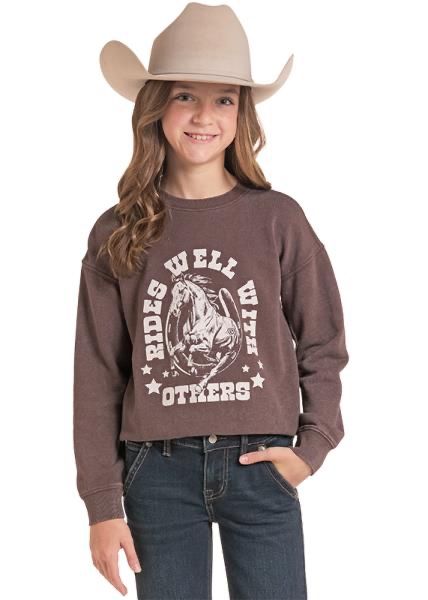 Rock & Roll Girls Graphic Pullover BG91T09785, XS-5X: XS