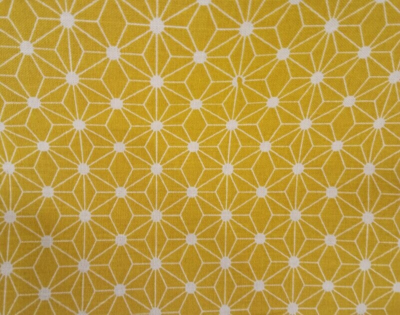 Tela geometrico mostaza