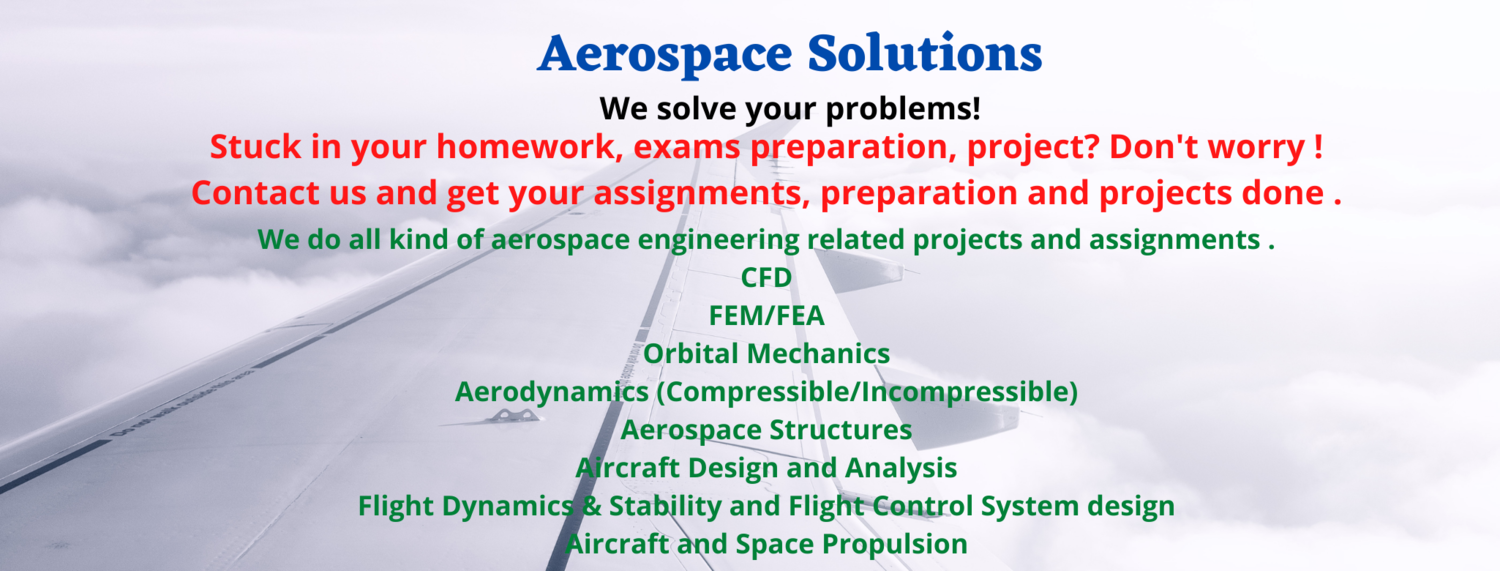 Homework Help in Aerospace Engineering related subjects
