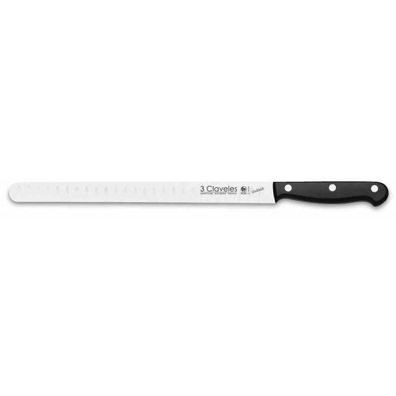CUCHILLO SALMÓN/ JAMÓN ALVEOLADO UNIBLOCK 30CM 01141     3 CLAVELES